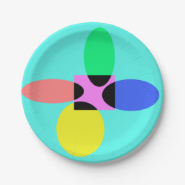 Futuristische bloem papieren bordje