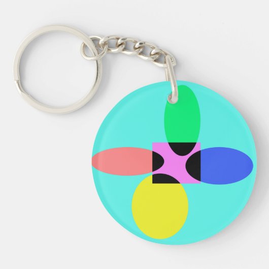 Futuristische bloem sleutelhanger (Voorkant)