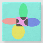 Futuristische bloem stenen onderzetter (Voorkant)