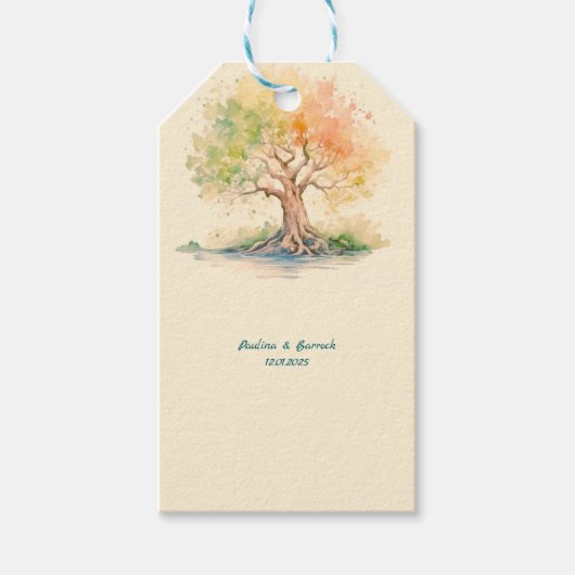 futuristische boom cadeaukaart cadeaulabel (Voorkant)