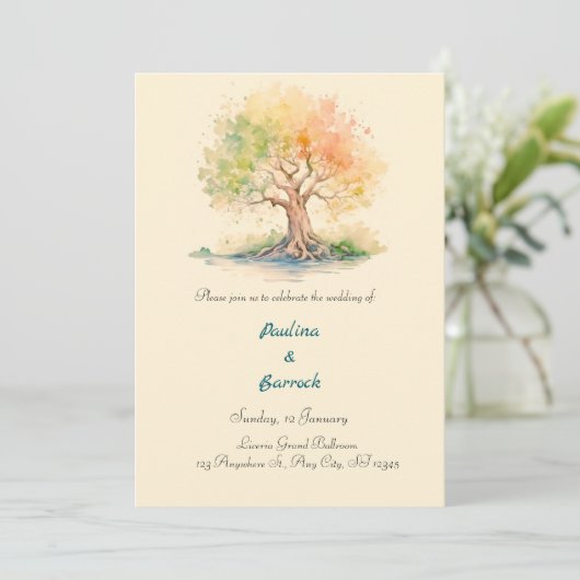 futuristische boom uitnodiging (Staand voorkant)