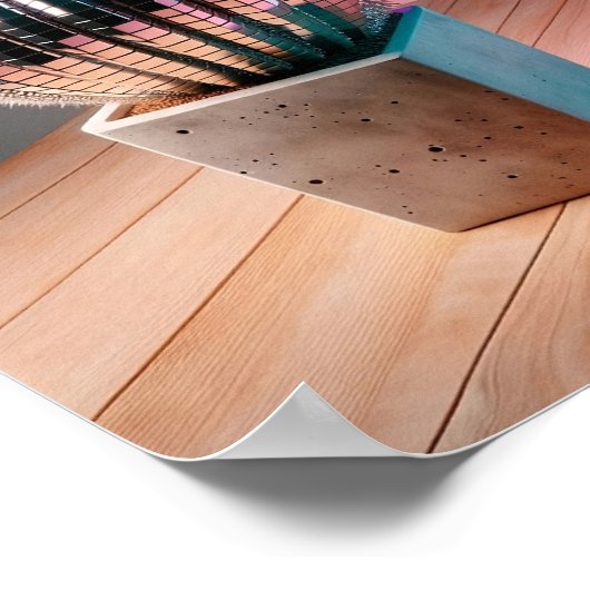 Futuristische Cactus Muur Kunst, Disco Bal Muur Poster (Hoek)