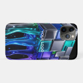 Futuristische Chrome Puzzel Kubus Case-Mate iPhone Case (Achterkant (horizontaal))