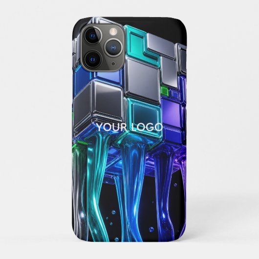 Futuristische Chrome Puzzel Kubus Case-Mate iPhone Case (Achterkant)