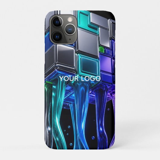 Futuristische Chrome Puzzel Kubus Case-Mate iPhone Case (Achterkant)