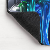 Futuristische Chrome Puzzel Kubus Muismat (Hoek)