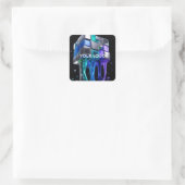 Futuristische Chrome Puzzel Kubus Vierkante Sticker (Tas)