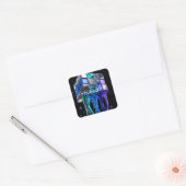 Futuristische Chrome Puzzel Kubus Vierkante Sticker (Envelop)