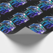 Futuristische Chrome Puzzelkubus Cadeaupapier (Hoek)