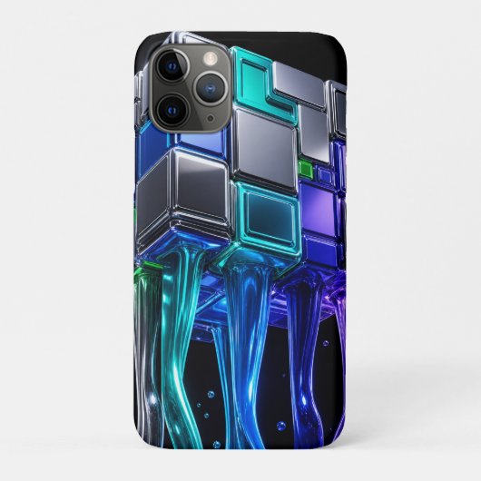 Futuristische Chrome Puzzelkubus Case-Mate iPhone Case (Achterkant)