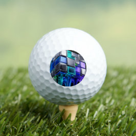 Futuristische Chrome Puzzelkubus Golfballen