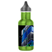 Futuristische Chrome Puzzelkubus  Waterfles (Links)