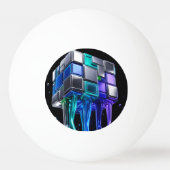 Futuristische Chroom Puzzel Kubus Pingpongbal (Voorkant)