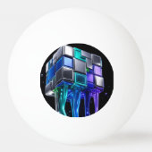 Futuristische Chroom Puzzel Kubus Pingpongbal (Achterkant)