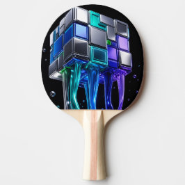 Futuristische Chroom Puzzel Kubus Tafeltennisbatje