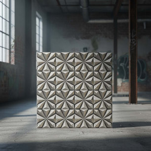 Futuristische Chroom Reliëf Zilver #18 ID1227 Tegeltje