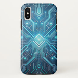 Futuristische circuit overlay Abstracte circuit Case-Mate iPhone Case