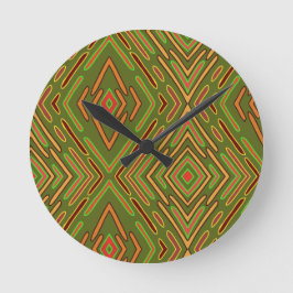 Futuristische circuituur abstract groen patroon  ronde klok
