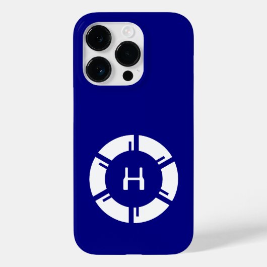 Futuristische cirkel met Sci-Fi monogram blauw Case-Mate iPhone Case (Achterkant)