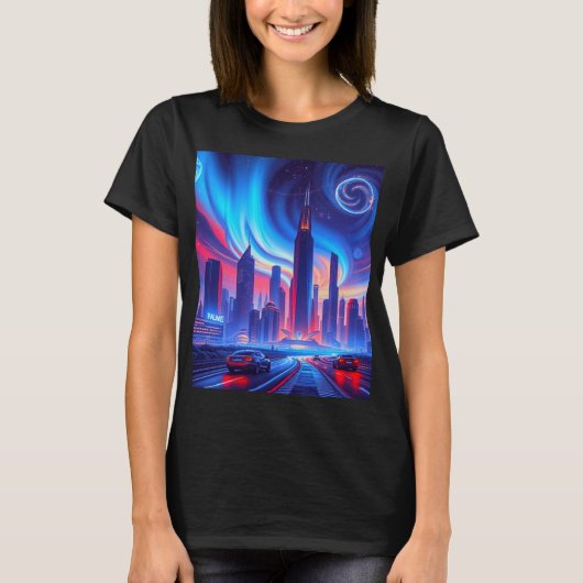 Futuristische City Vrouwen T-shirt (Voorkant)