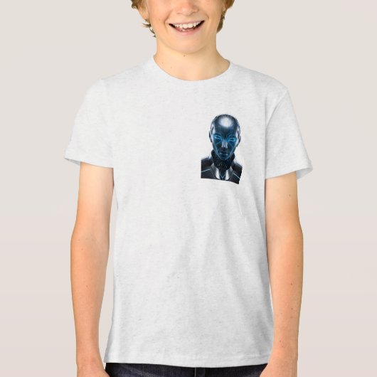Futuristische Cyber AI Robot Graphic T-Shirt – Sci (Voorkant)