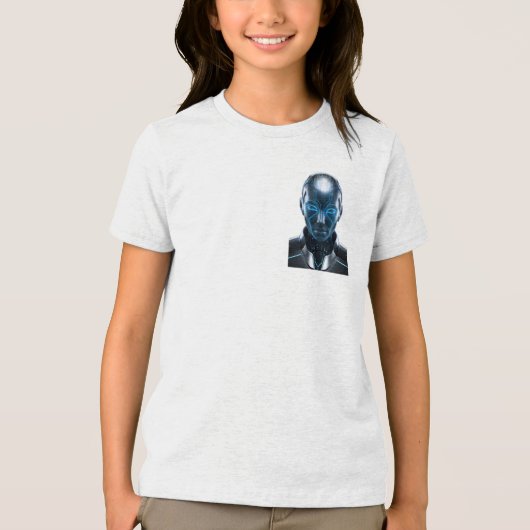 Futuristische Cyber AI Robot Graphic T-Shirt – Sci (Voorkant)