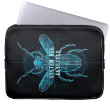 Futuristische Cyber Bug Gedetecteerd IT Humor Lapt