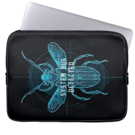 Futuristische Cyber Bug Gedetecteerd IT Humor Lapt Laptop Sleeve