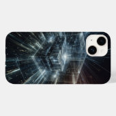 Futuristische Cyber Cube Hoesje - High-Tech Gloeie (Achterkant (horizontaal))