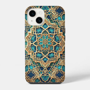 Futuristische Cyber Grid Hoesje - 3D Glowing Kubus iPhone 14 Hoesje