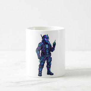 Futuristische Cyber Piloot Mecha Grafische Hoodie Koffiemok