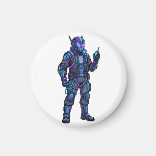 Futuristische Cyber Piloot Mecha Grafische Hoodie Magneet