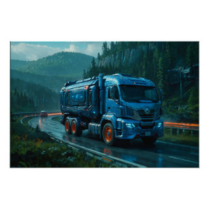 Futuristische Cyber Truck uit 2077 Perfect Poster
