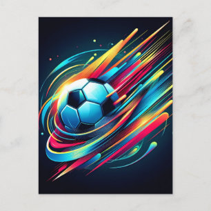 Futuristische Cyber Voetbal Snelheid Sporten Aankondigingskaart