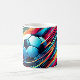 Futuristische Cyber Voetbal Snelheid Sporten Koffiemok