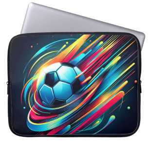 Futuristische Cyber Voetbal Snelheid Sporten Laptop Sleeve