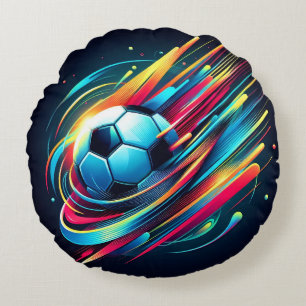 Futuristische Cyber Voetbal Snelheid Sporten Rond Kussen