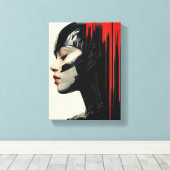 Futuristische Cyber Woman - Sci-Fi Art Design Canvas Afdruk (Insitu (Houten vloer))