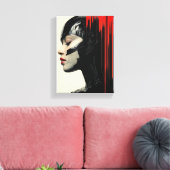 Futuristische Cyber Woman - Sci-Fi Art Design Canvas Afdruk (Insitu (Woonkamer))