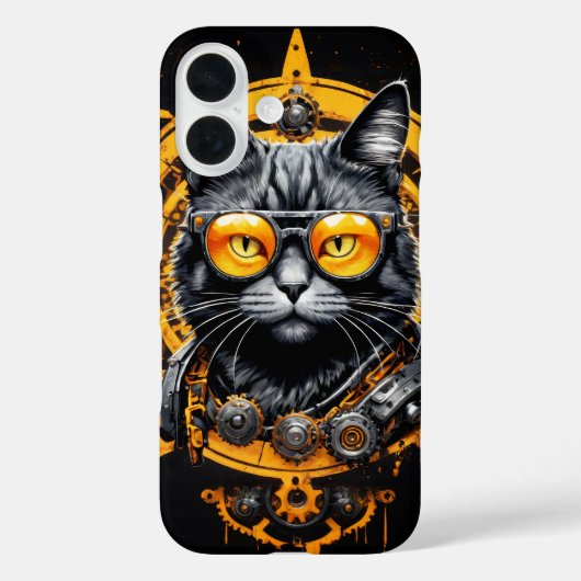 Futuristische cybergele kattenhoes Case-Mate iPhone case (Achterkant)