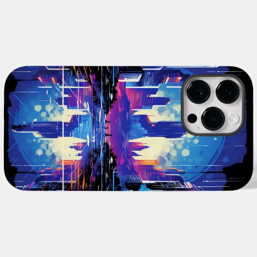 Futuristische Cyberpunk City Skyline Case-Mate iPhone Case (Achterkant (horizontaal))