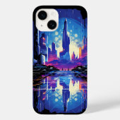 Futuristische Cyberpunk City Skyline Case-Mate iPhone Case (Achterkant)