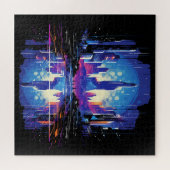 Futuristische Cyberpunk City Skyline Legpuzzel (Horizontaal)