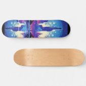 Futuristische Cyberpunk City Skyline Persoonlijk Skateboard (Horizontaal)