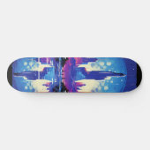 Futuristische Cyberpunk City Skyline Persoonlijk Skateboard (Horizontaal)