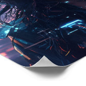 Futuristische Cyberpunk Glitched Holograms Poster (Hoek)