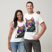 Futuristische cyberpunk kat t-shirt (Unisex)