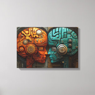 Futuristische Cyberpunk Kunstmatige Intelligentie  Canvas Afdruk