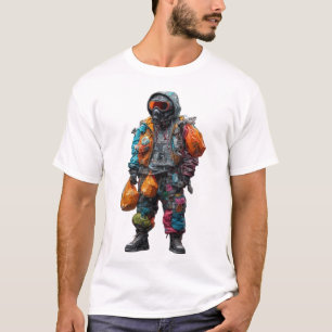 Futuristische Cyberpunk Techwear Wasteland Overlev T-shirt