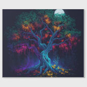 futuristische digitale gloeiboom cadeaupapier (Vlak)